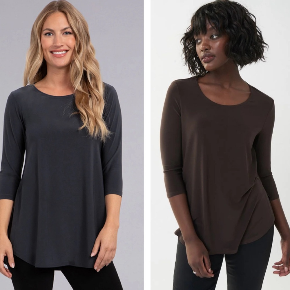 Boutique black loose fitting basic soft comfy top